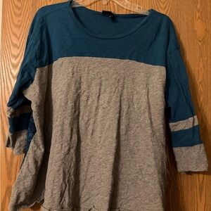Torrid Teal and Gray Long Sleeve Top